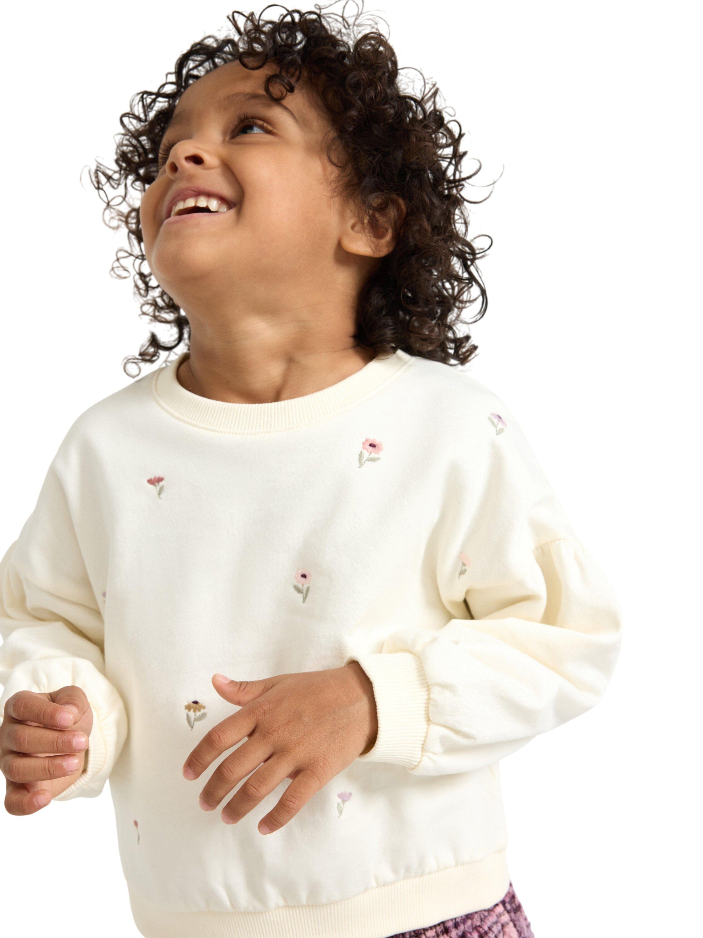 Mjuk sweatshirt i bomullstrik&aring; med