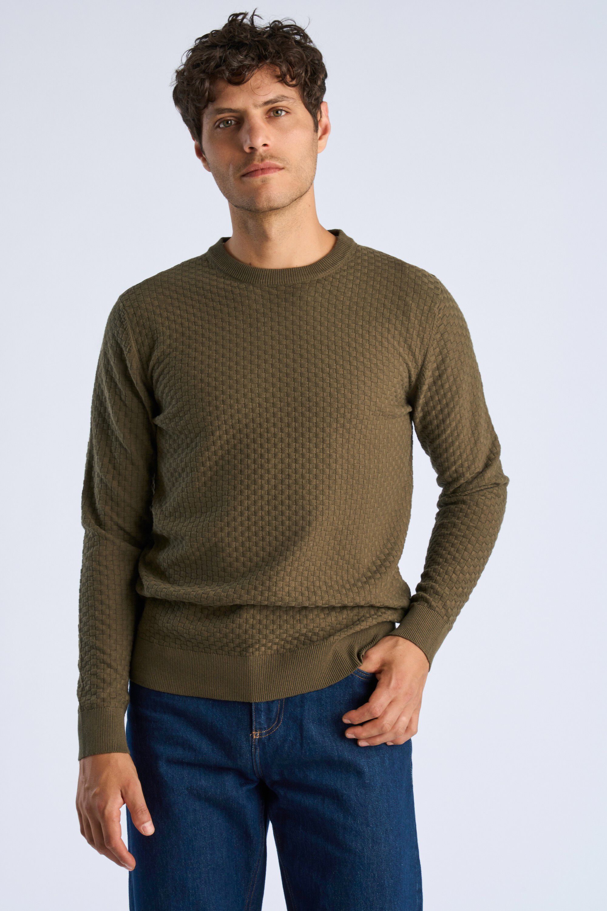 Structure o-neck knit L/S
