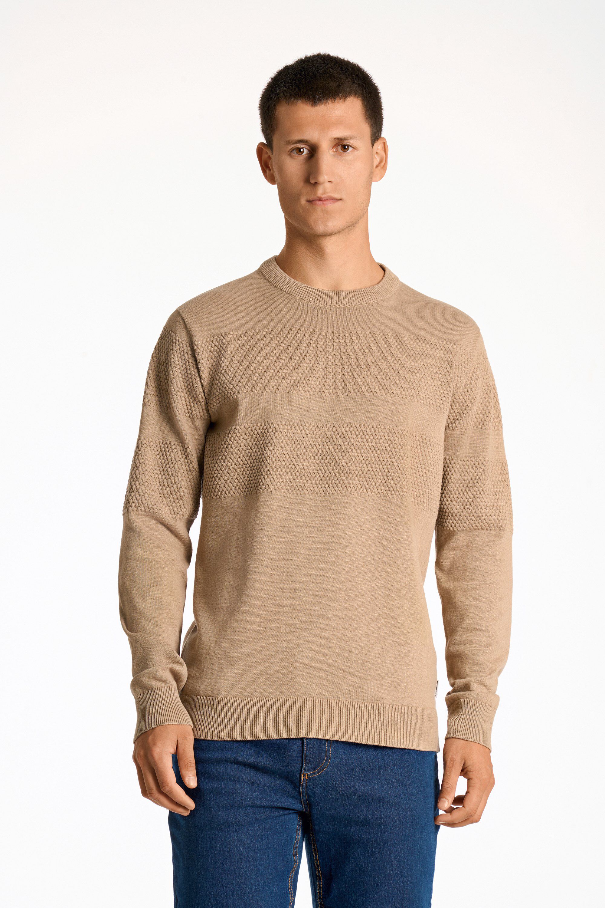 Purl knit o-neck jumper