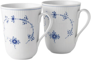 Musselmålad räfflad mugg 33 cl. 2 st.
