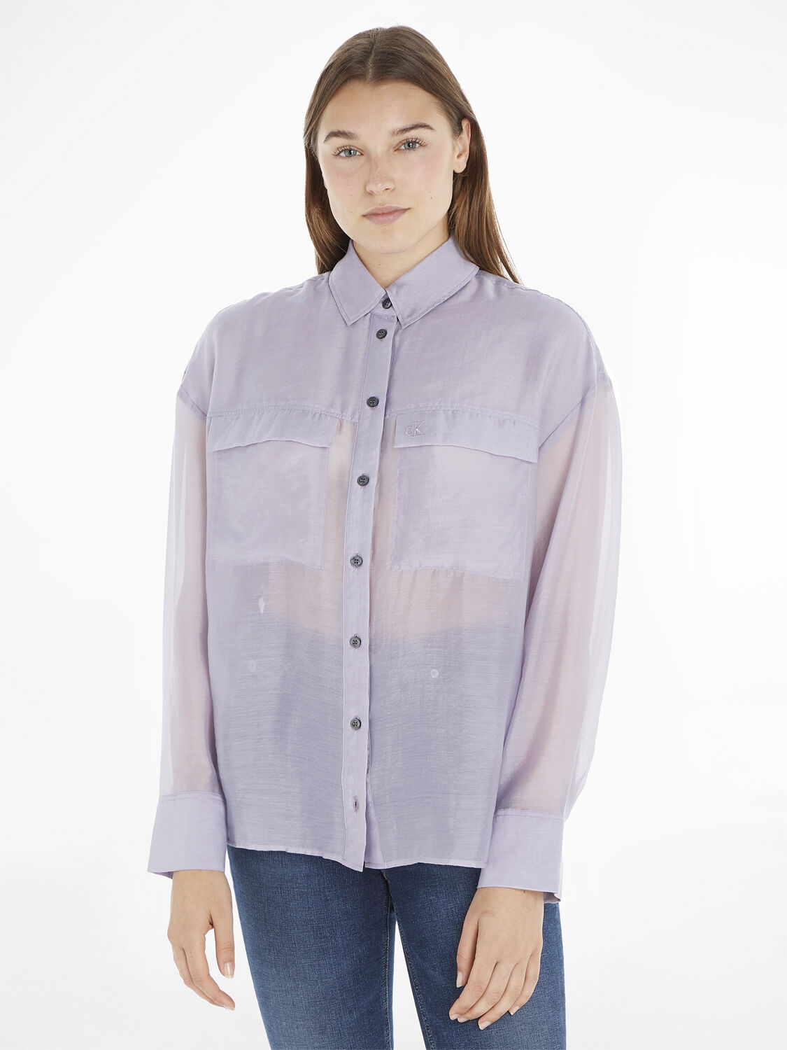 Sheer long sleeve shirt