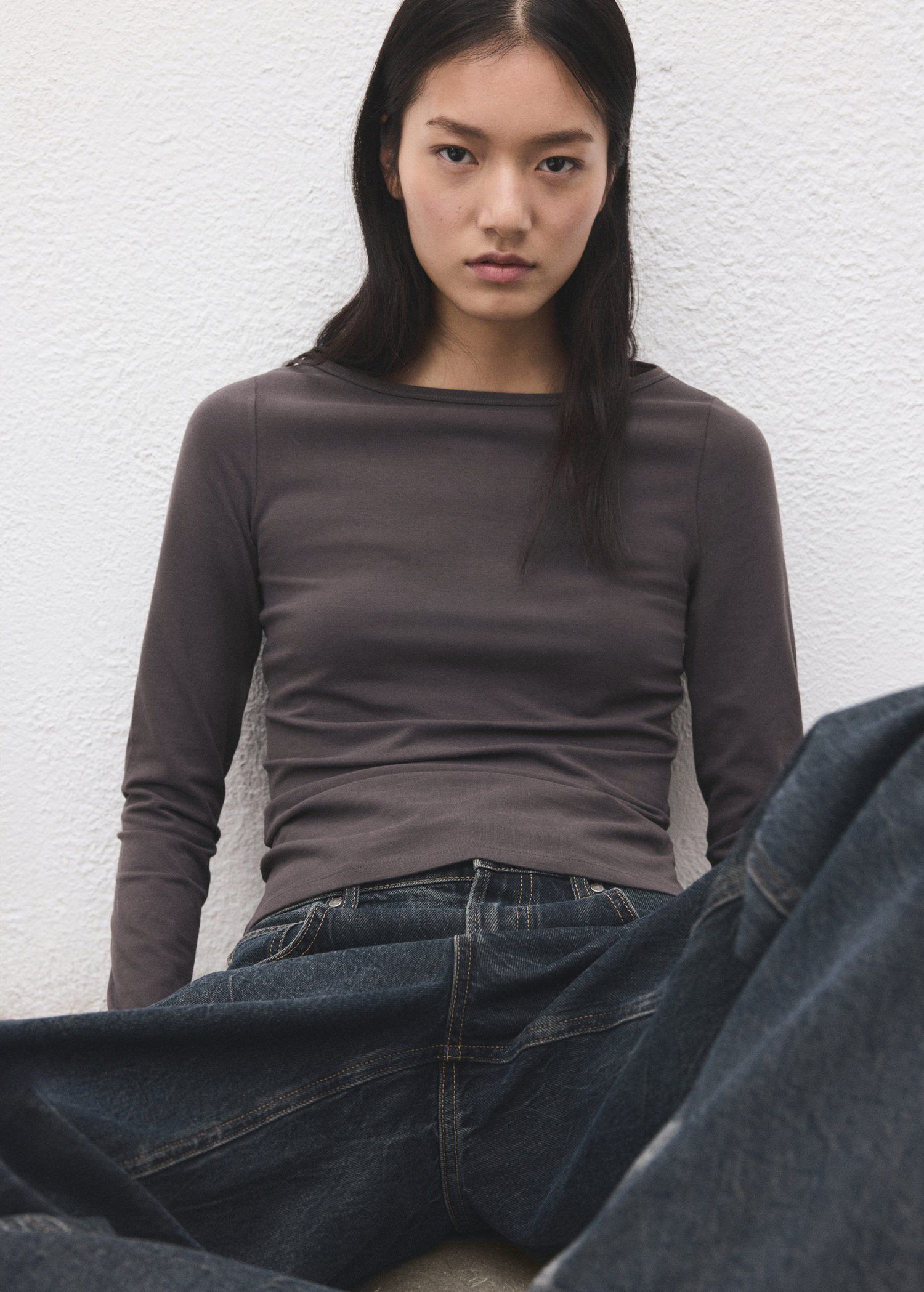 Long sleeve cotton t-shirt