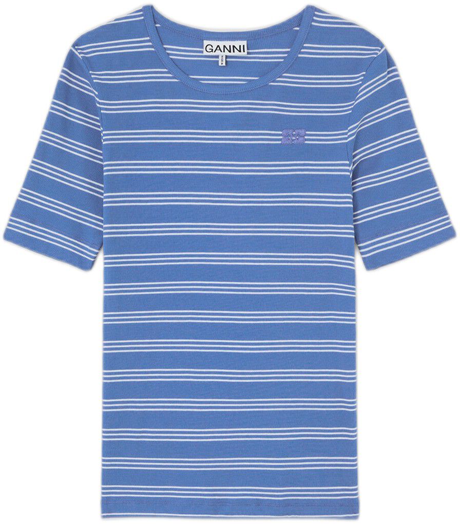 Soft cotton rib stripe tee
