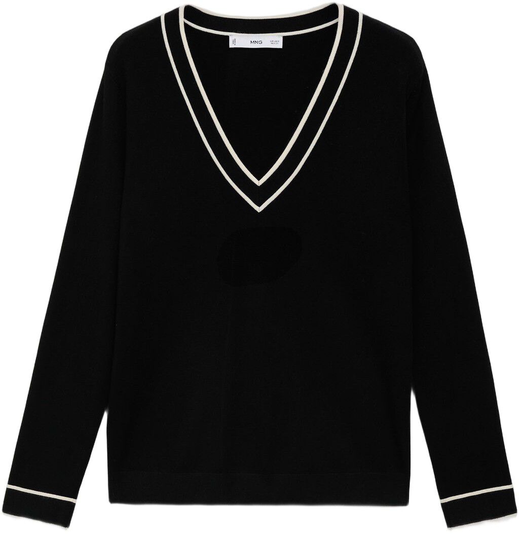 Contrasting V-neck sweater