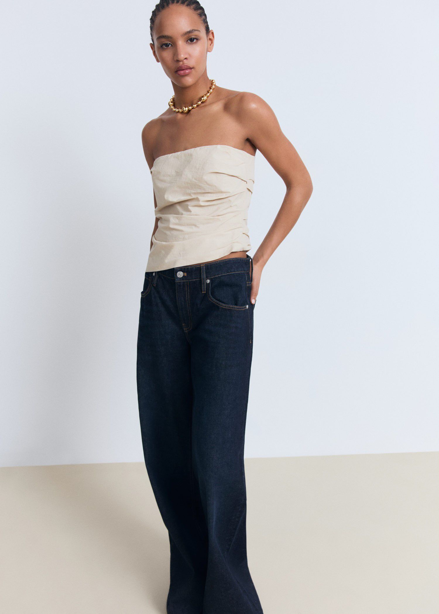 Asymmetrical strapless top