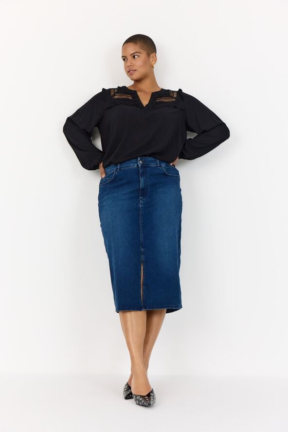 Curvy WA-SIA 33 Bluse Sort