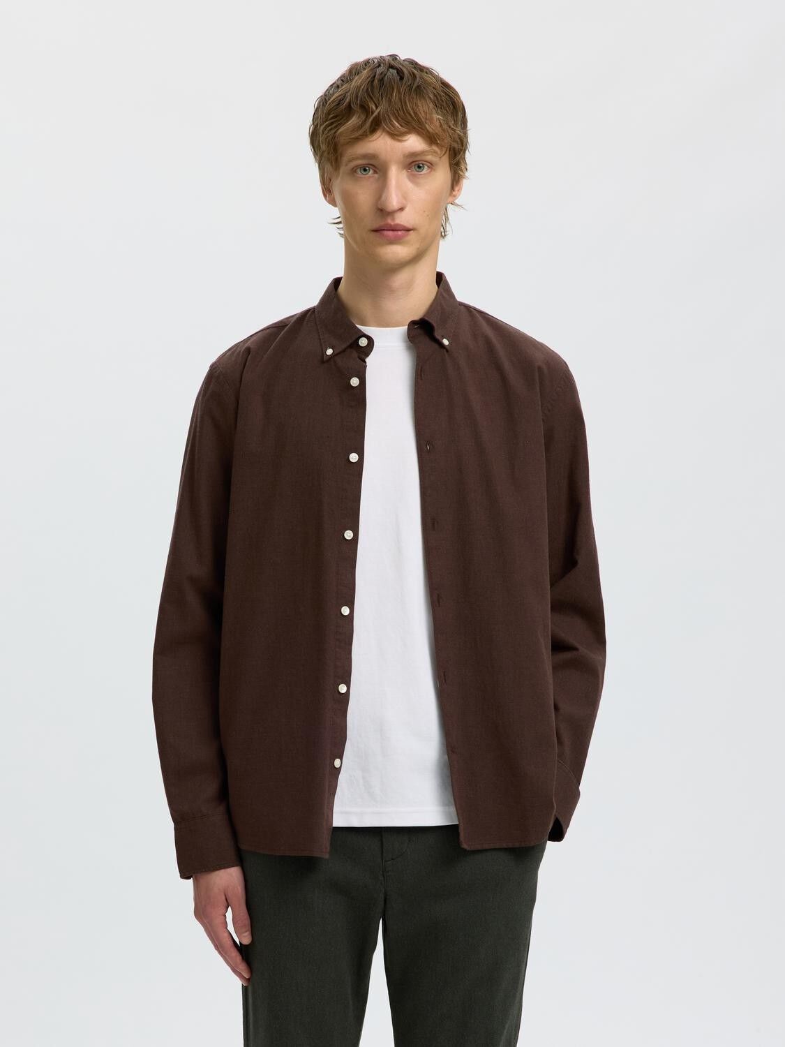 Slmregcole Jay Melange Ls Shirt Noos