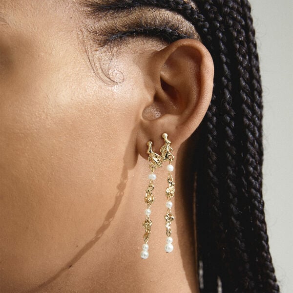 SLOAN pearl earrings gold-plated