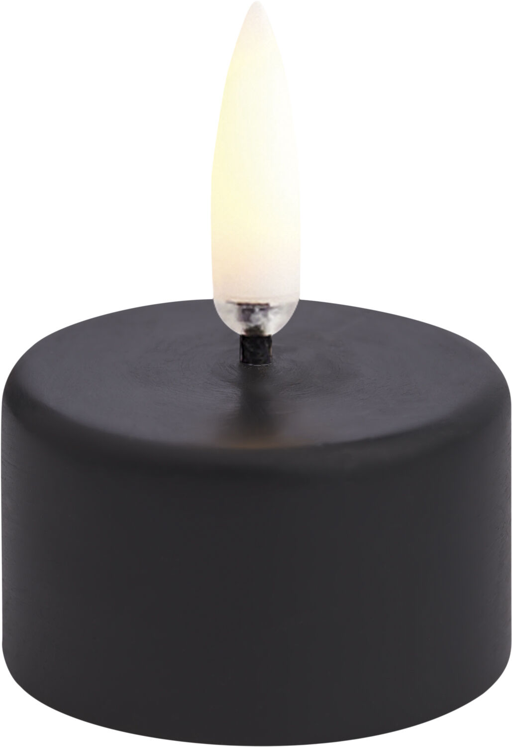 LED tealight premium 400~, Plain black wax, Smooth, 4x21 cm (12/144)