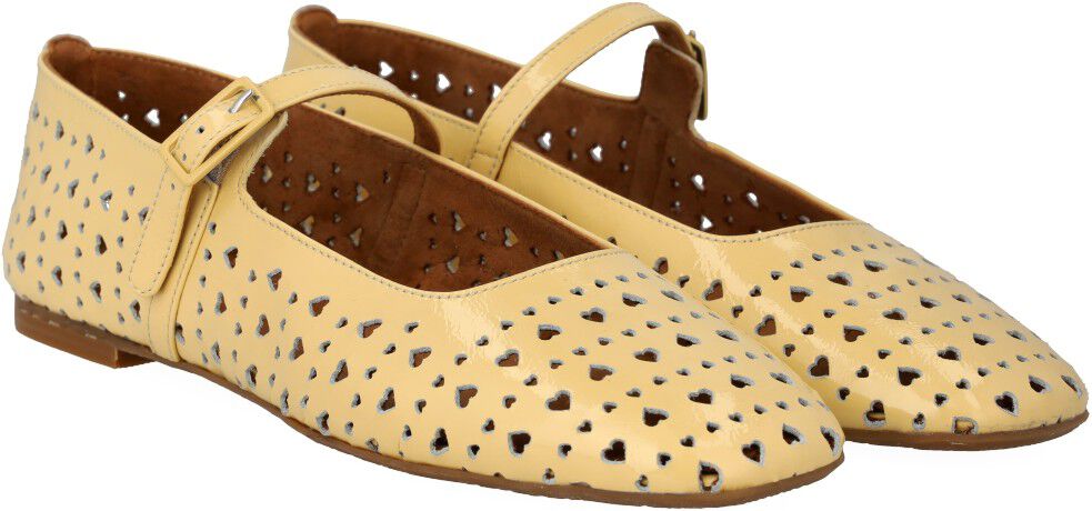 Mary Jane ballerina med perforeret hjertem&oslash;nster