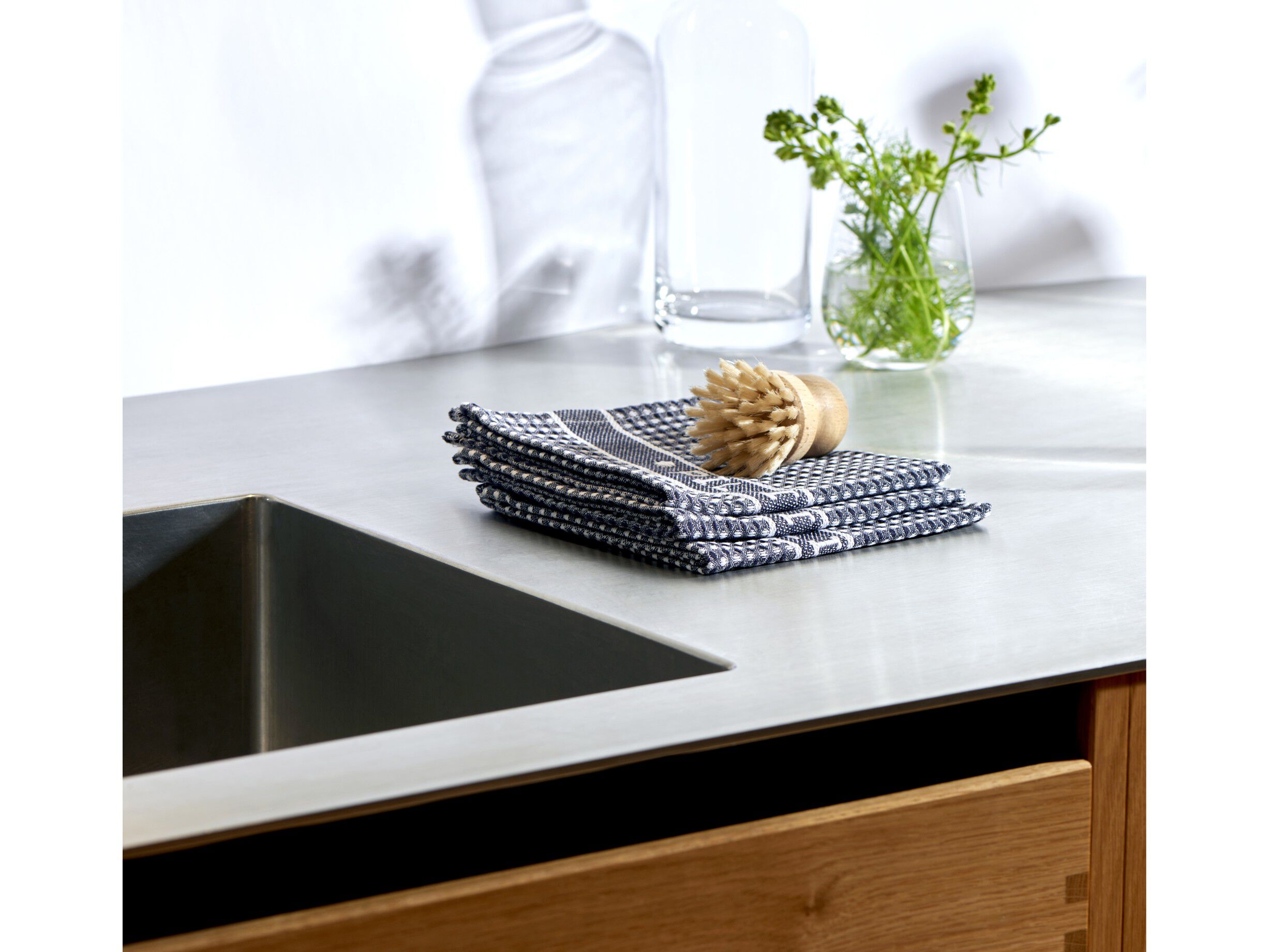 Diskdukar Pillivuyt 32 x 32 cm 3 st Bl&aring;/Vit 100% ekologisk b