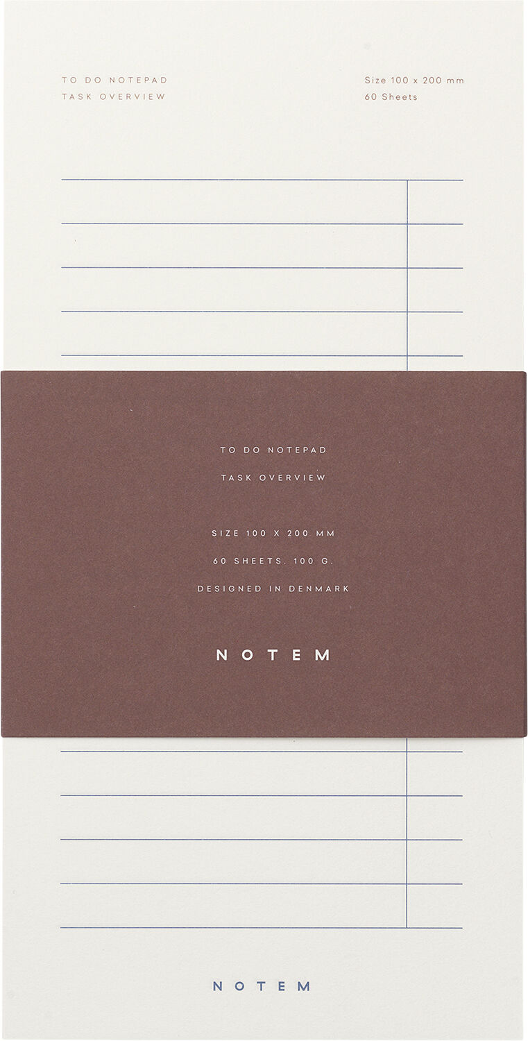 Huskeliste blok, hvid og navy