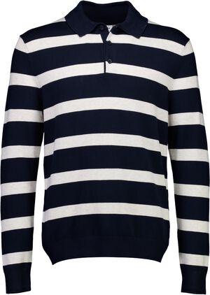 Ecovero striped L/S polo