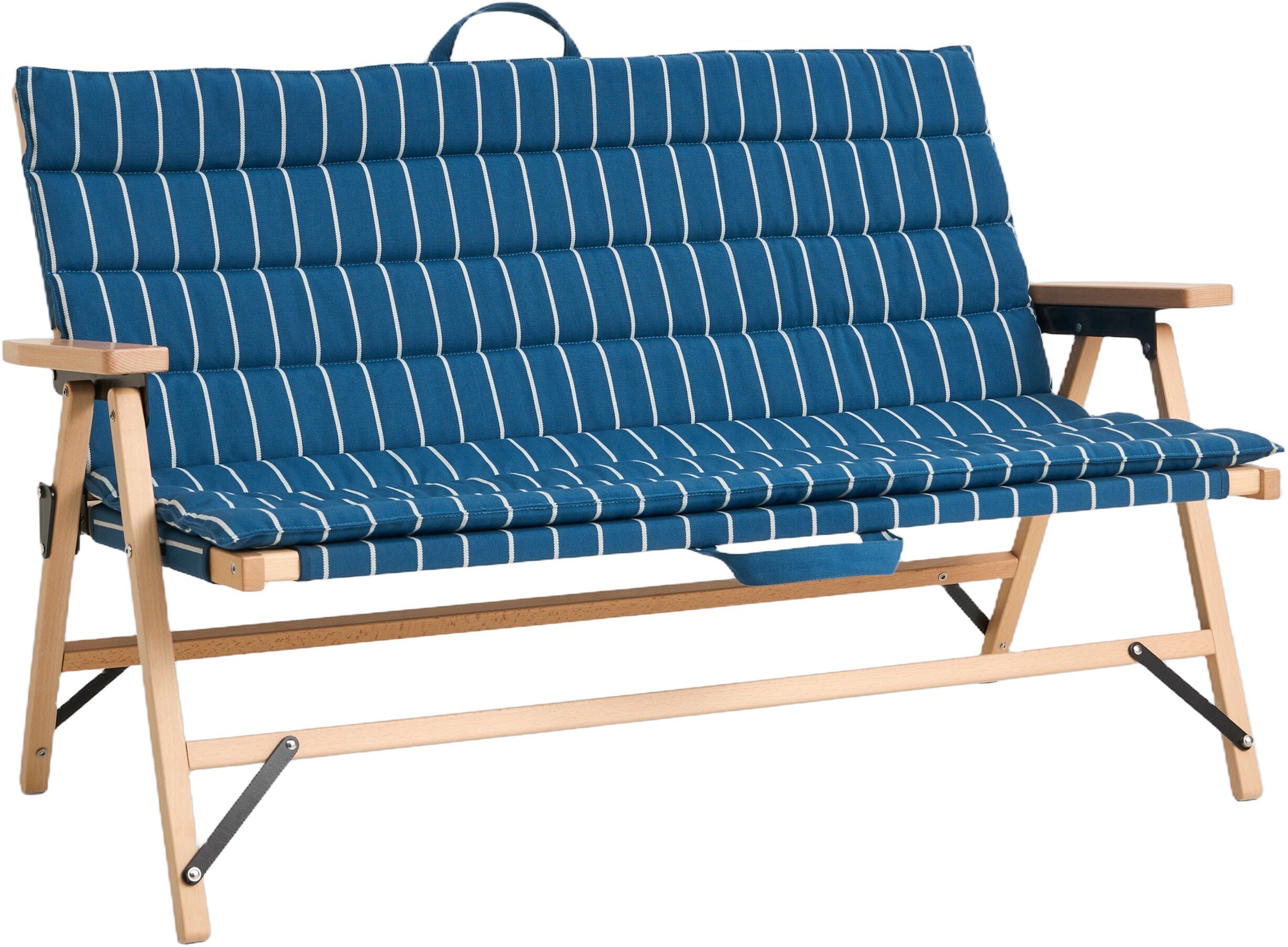 Outdoor Market Sofa Cushion - Blue with beige stripe -