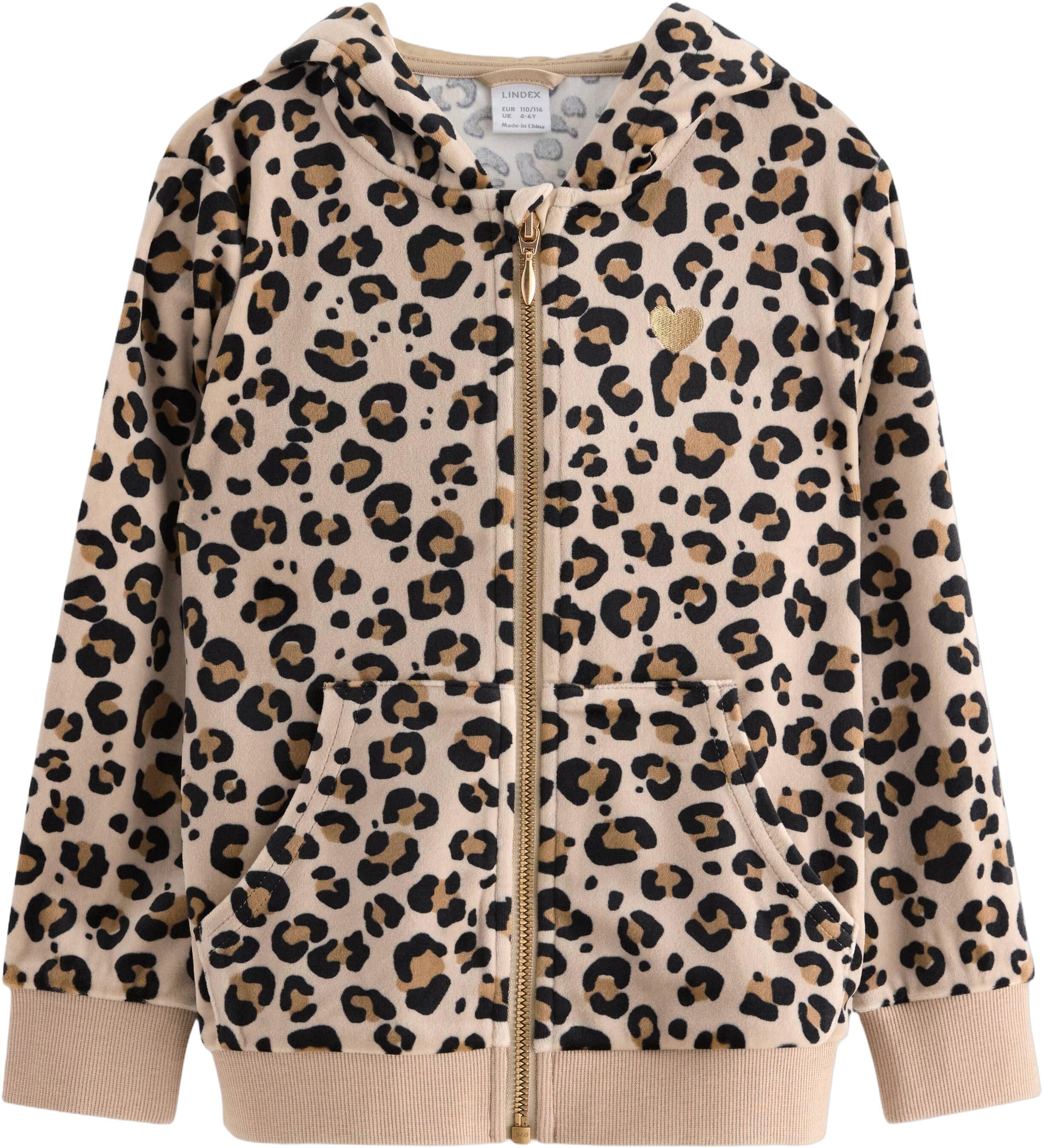 Soft velour hoodie with relaxed fit