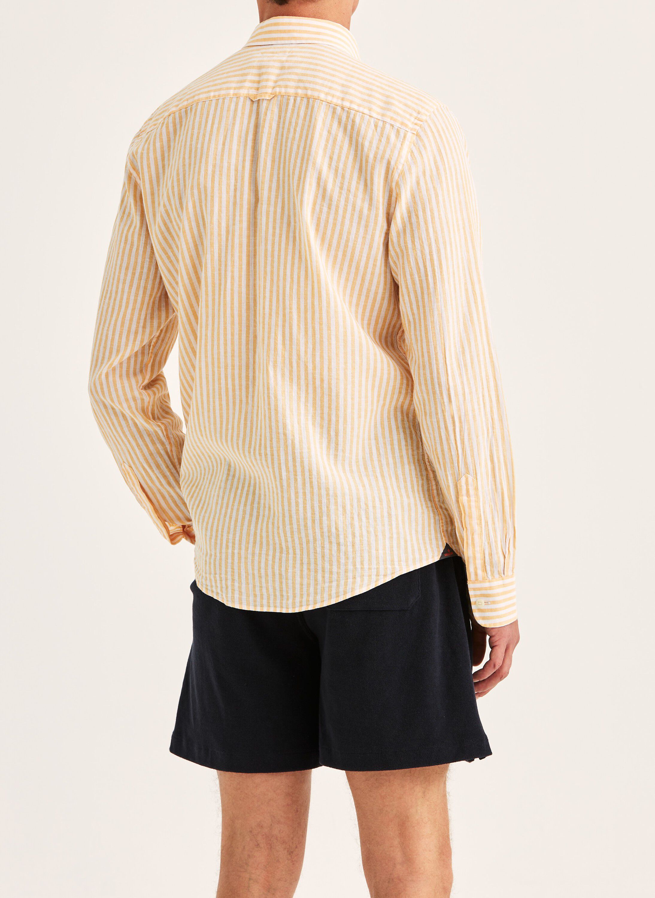 Douglas Linen Stripe Shirt-Classic Fit