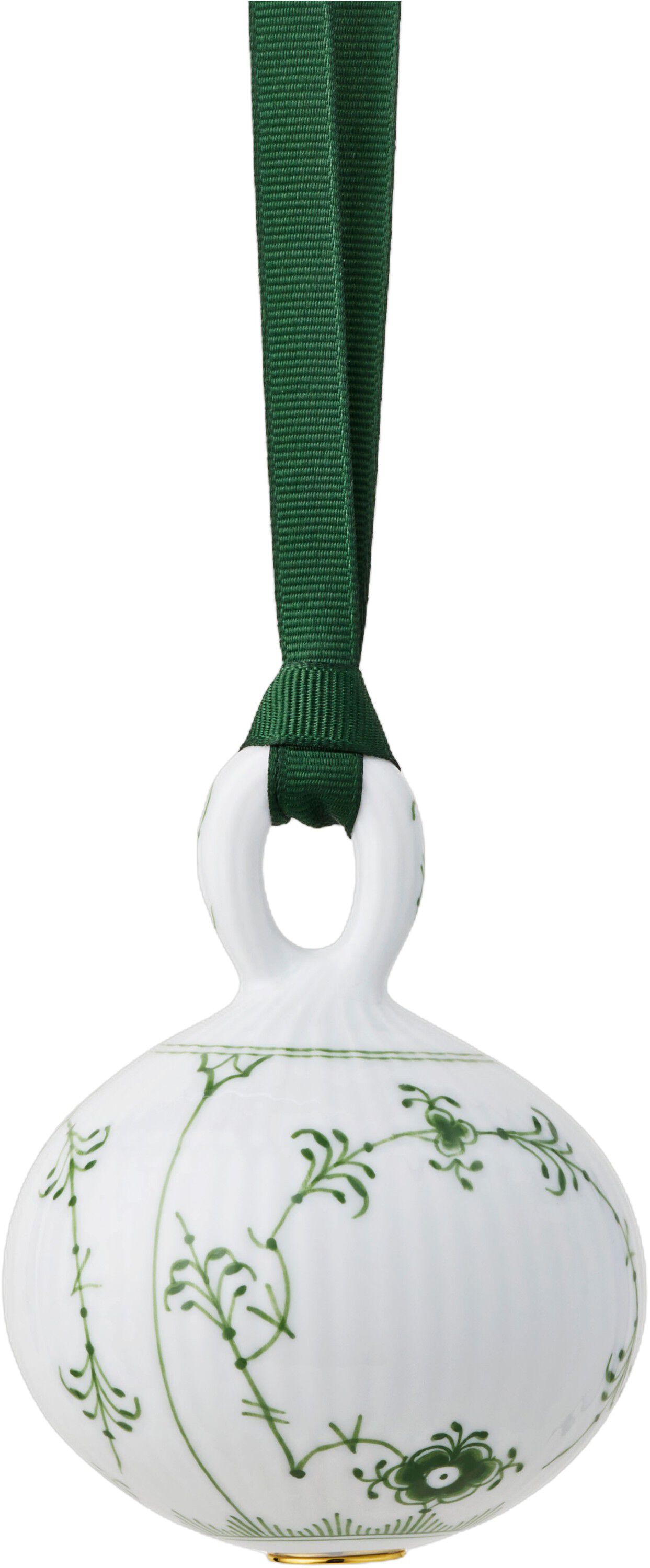 Christmas Bauble 9,5cm Green Fluted Pl