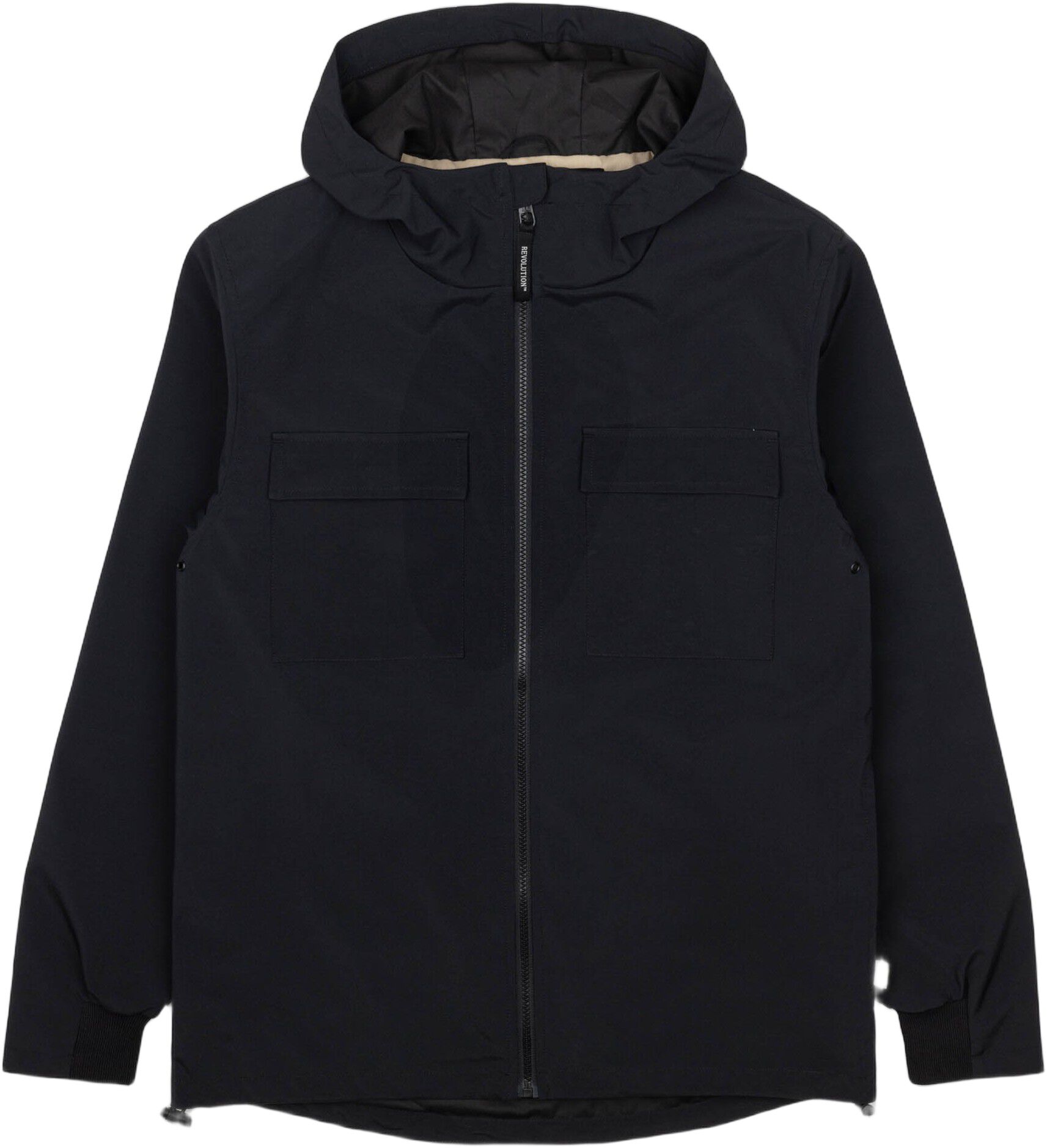 Polyester parka jacket with chest pockets
