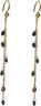 Anette Black Crystal Earrings - Gold