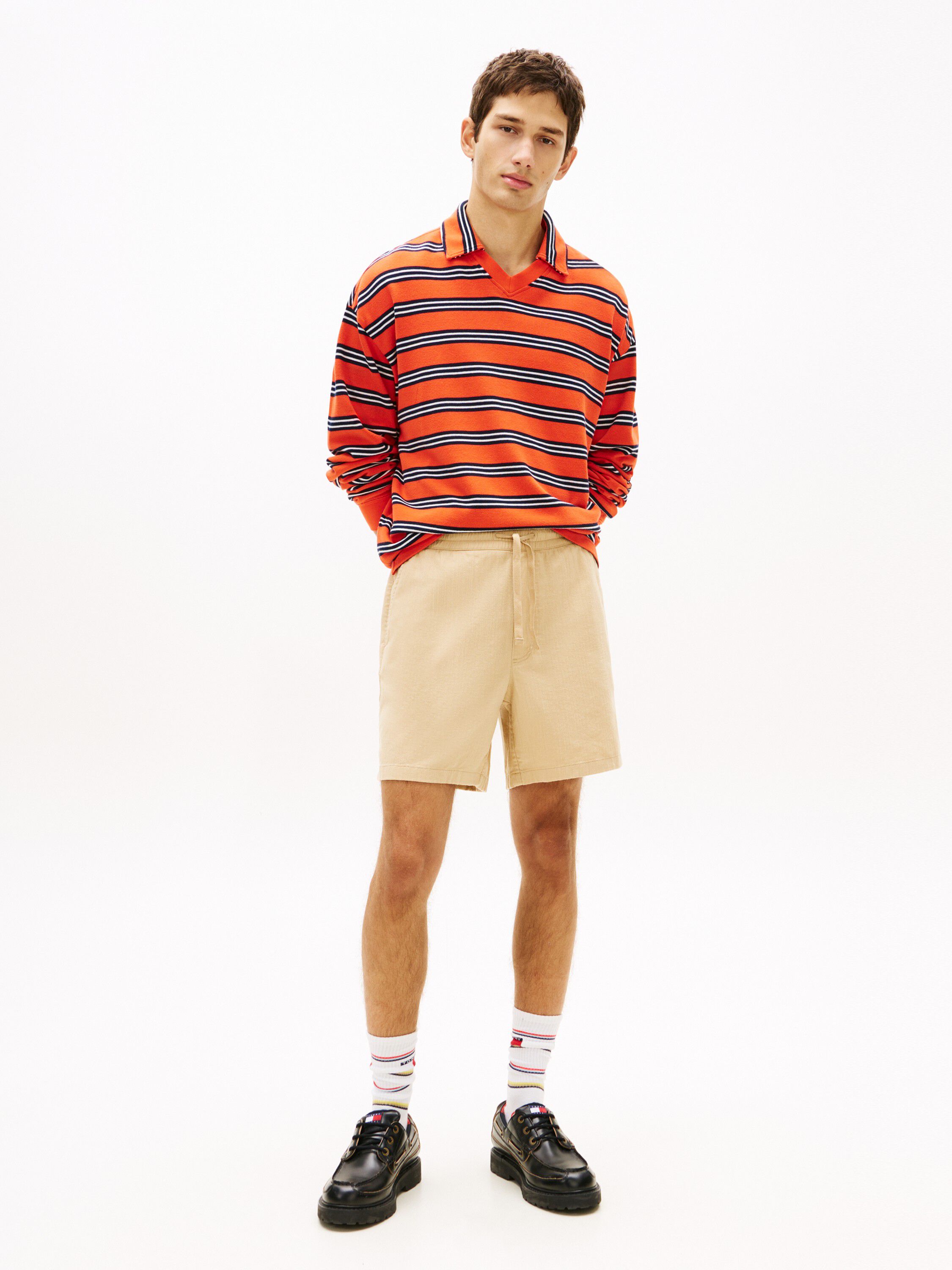 Logo Relaxed Shorts With Linen