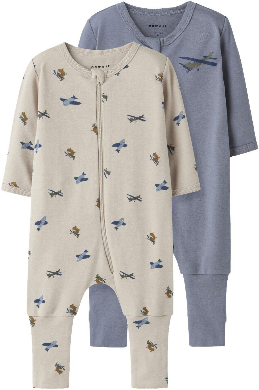 Nbmnightsuit 2P Zip Ff Airplane Noos