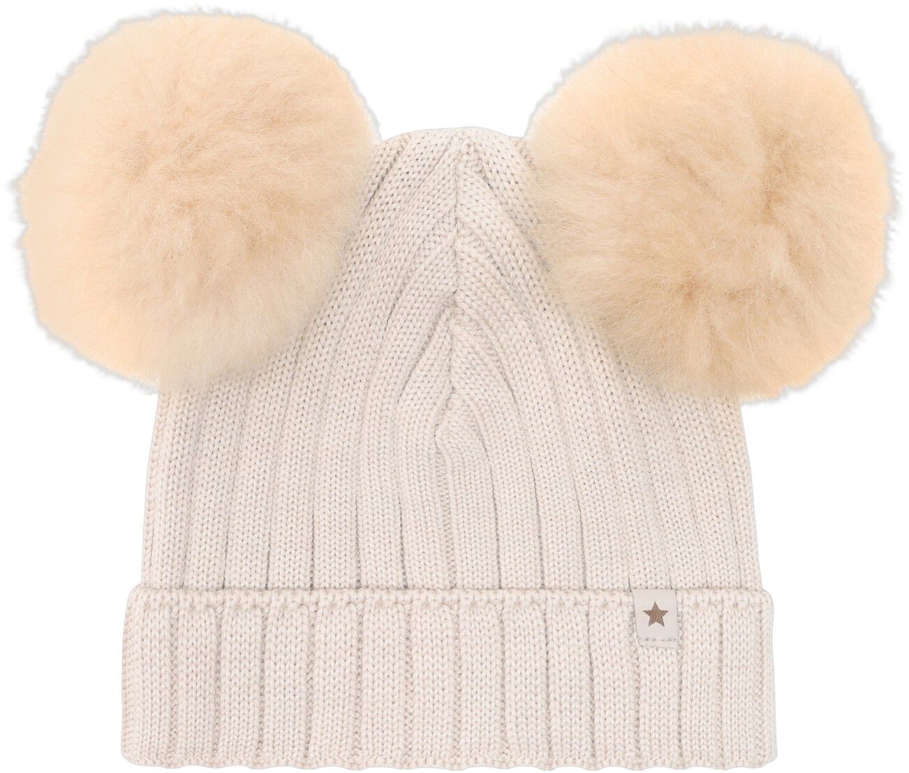 Hat Knit Alpaca Pompoms