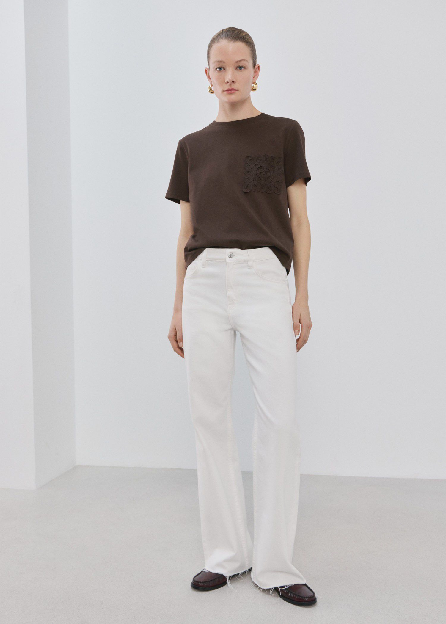 Embroidered cotton T-shirt