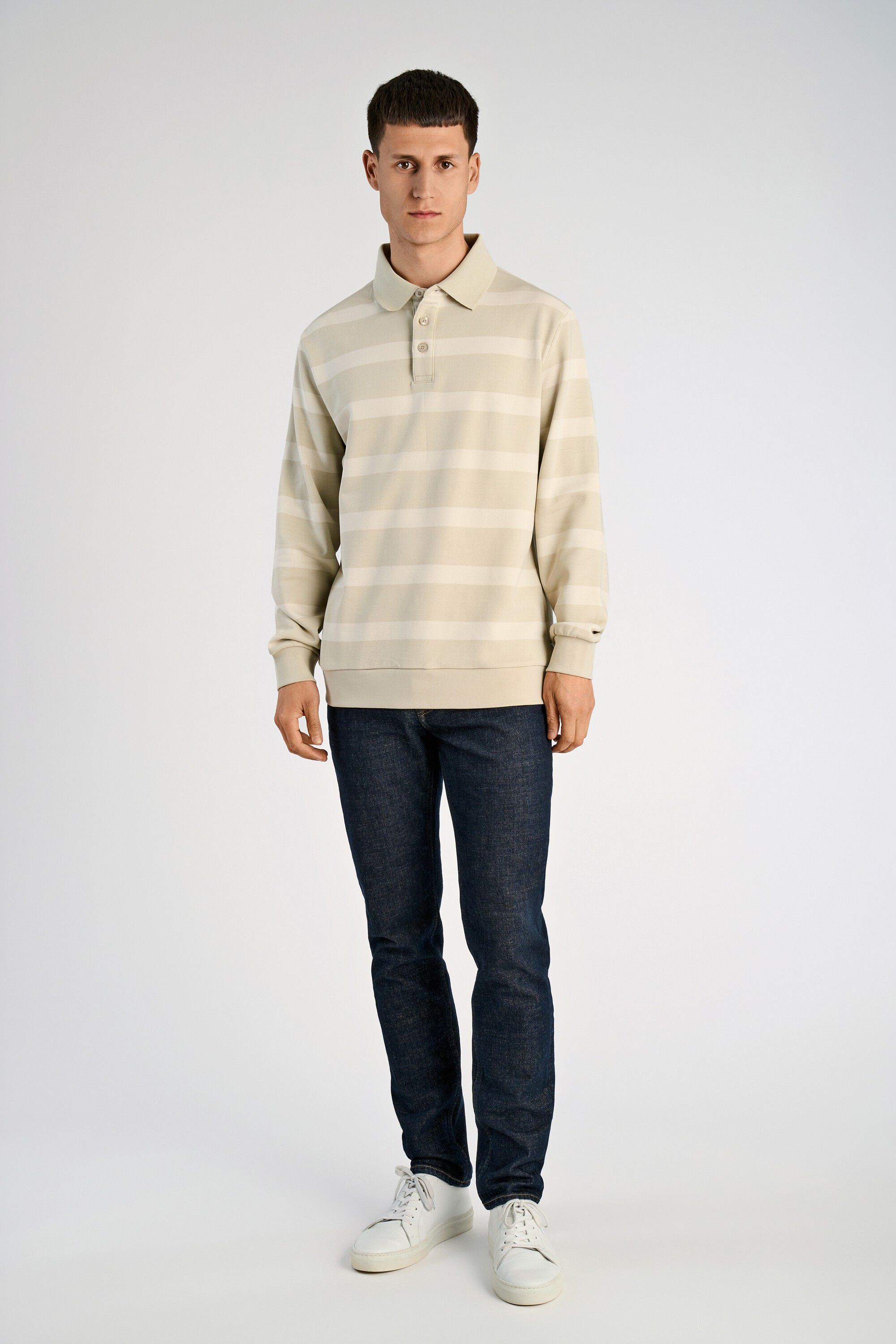 Striped polo sweatshirt L/S