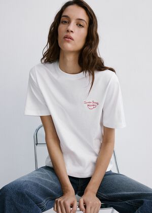 Printed cotton-blend t-shirt