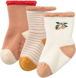 Eloy Baby Socks 3-Pack Peach / Sand