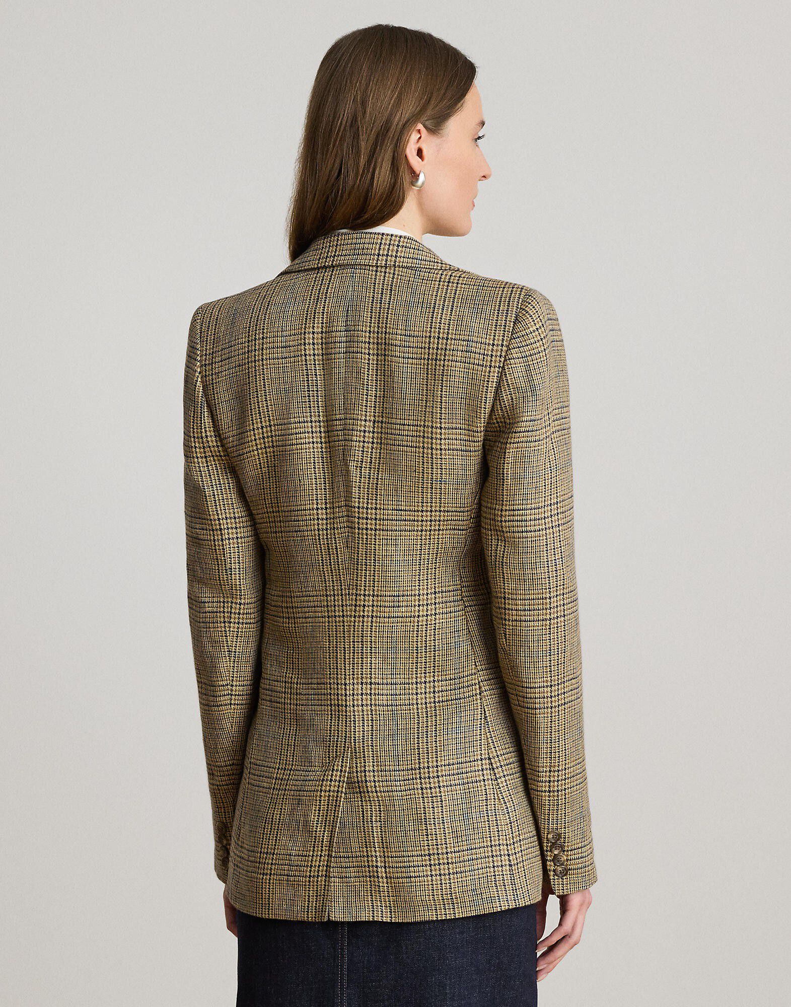 Glen Plaid Linen Twill Blazer