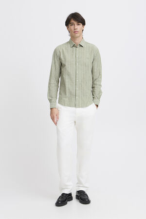 CFANDRÉ LS wide stripe linen mix sh