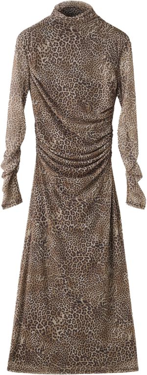 Animal print ruched dress