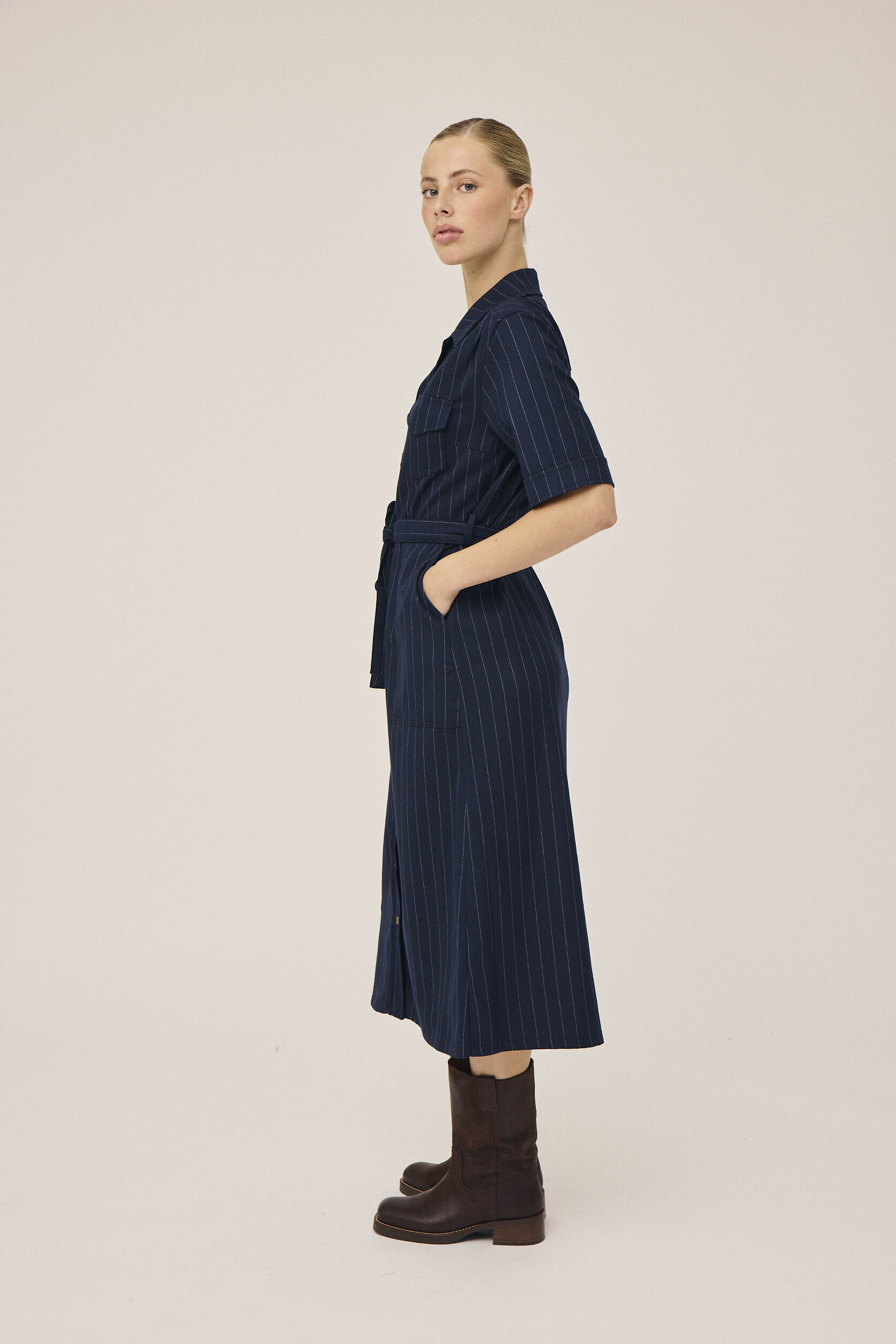 Gro 3 Kort&aelig;rmede maxikjole skjorte - GRS