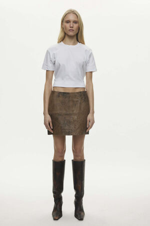 Bee Leather Skirt