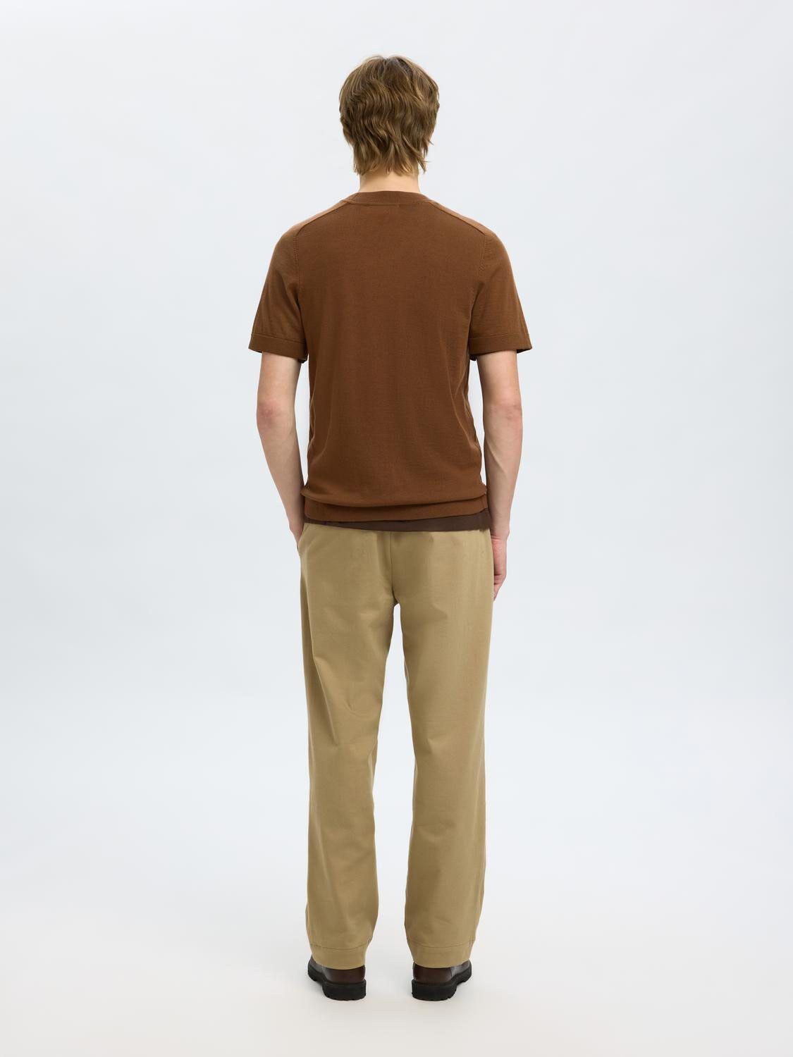 SLHTRAY SS KNIT MERINO CREW NECK NO