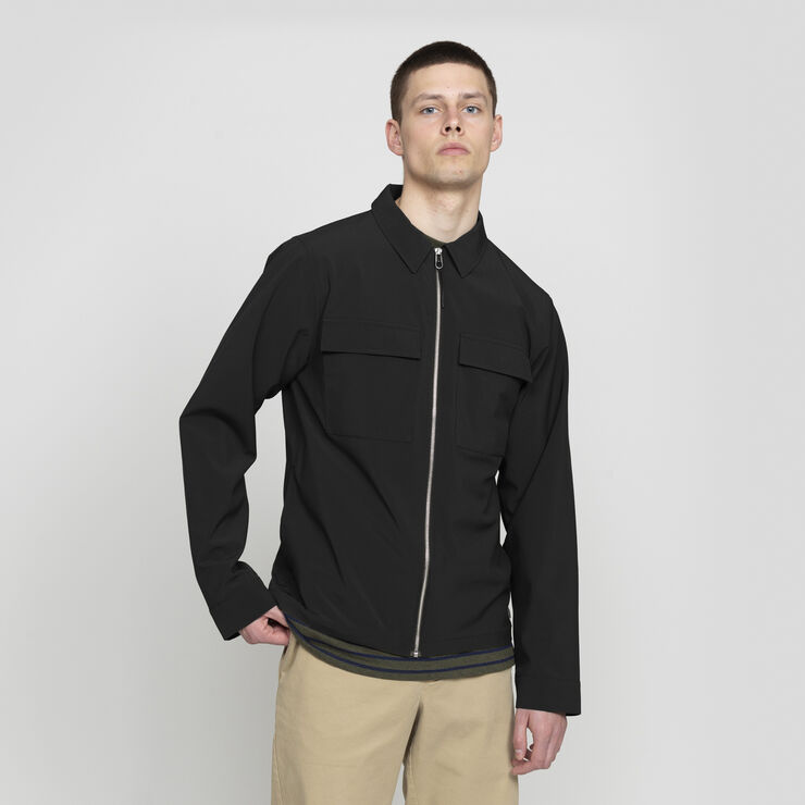 Polyester workwear jacket with zipper opening