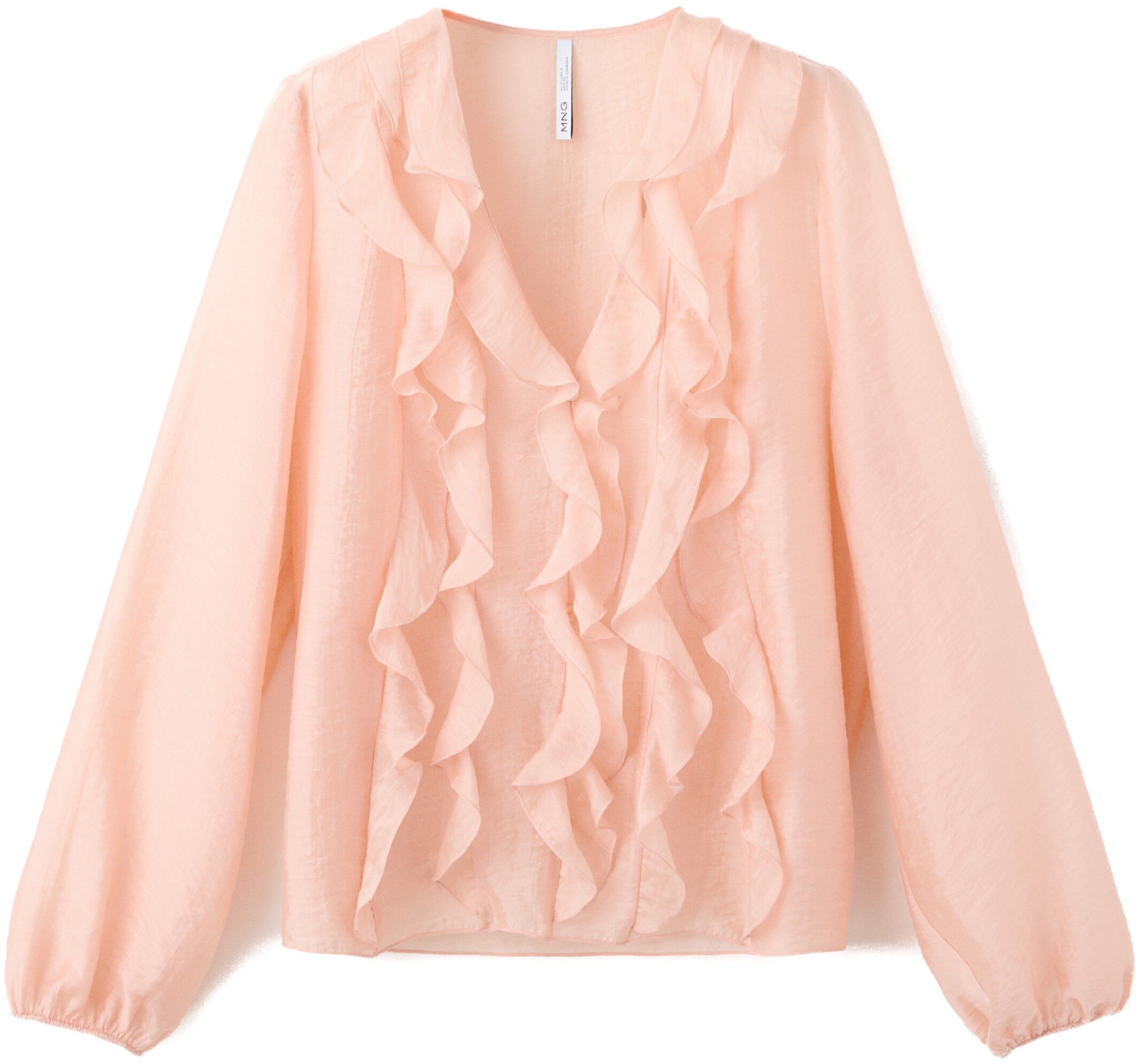 Ruffled lyocell blouse