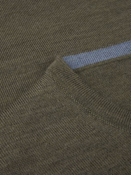 Sweater Knitted Crew Neck With Patch Merino Wool
