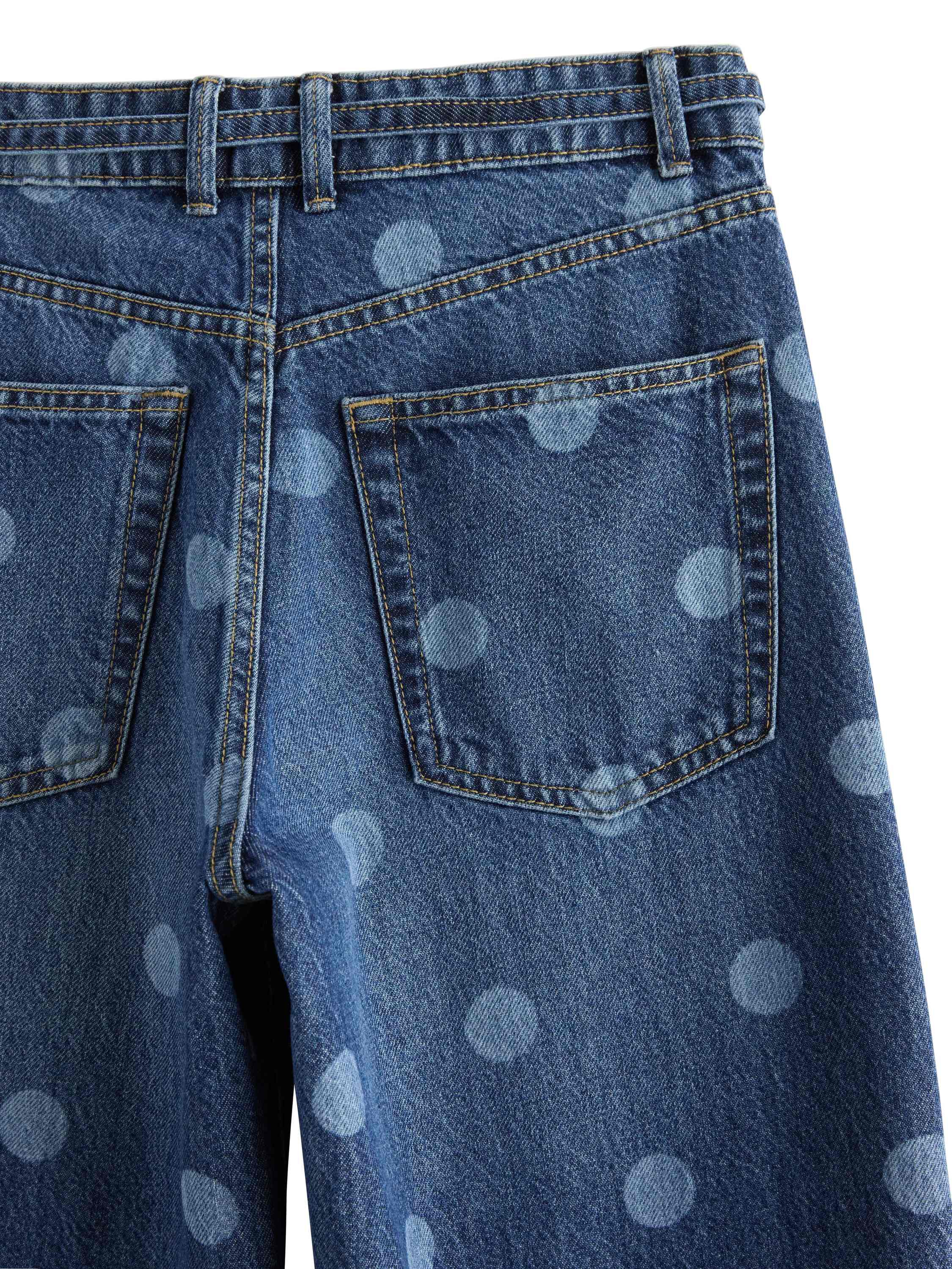 Midtaljede jeans i bomuldsdenim med