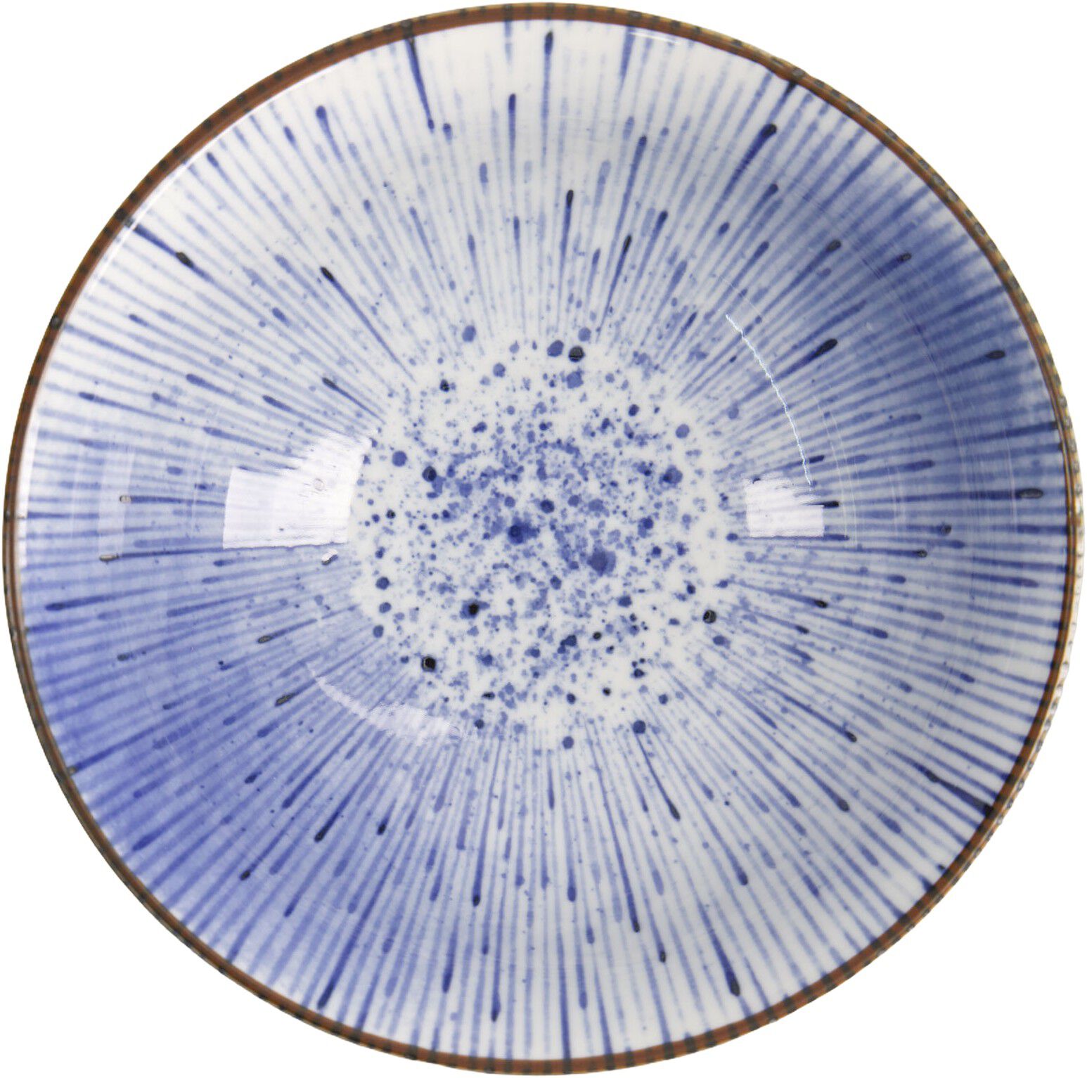 Mino Blue Mixed Bowls Ramen 19x8cm Hanabi 21603 6/36
