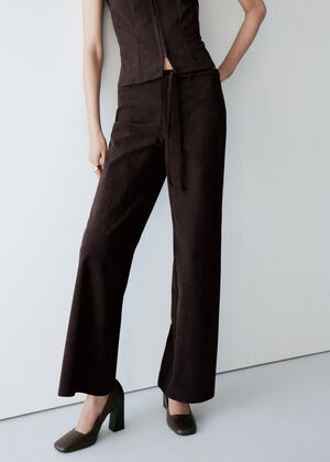 Corduroy trousers with drawstring