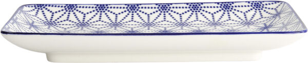 Nippon Blå plade rektangel 21x13,5cm Stjerne