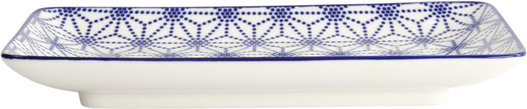 Nippon Blå plade rektangel 21x13,5cm Stjerne