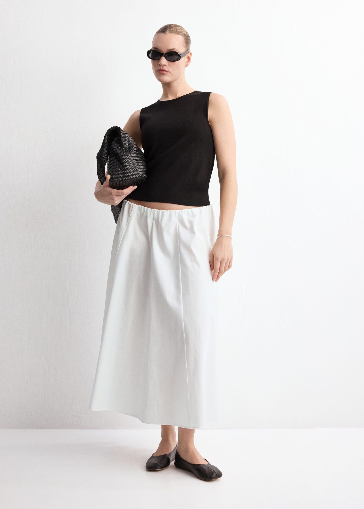 Flared cotton skirt