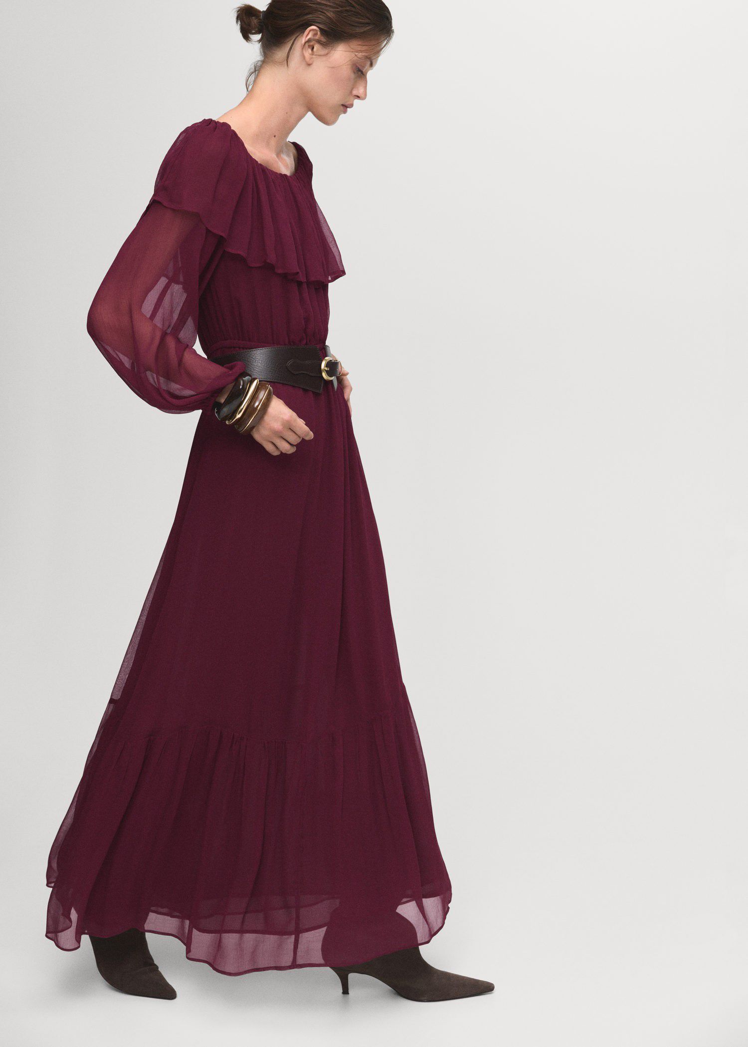 Strapless dress with ruffles