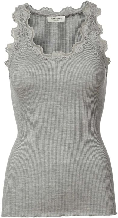 Silk top regular w/vintage lace