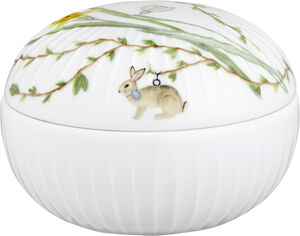 Hammershøi Easter Bonbonniere Ø12 cm hvid med dekoration