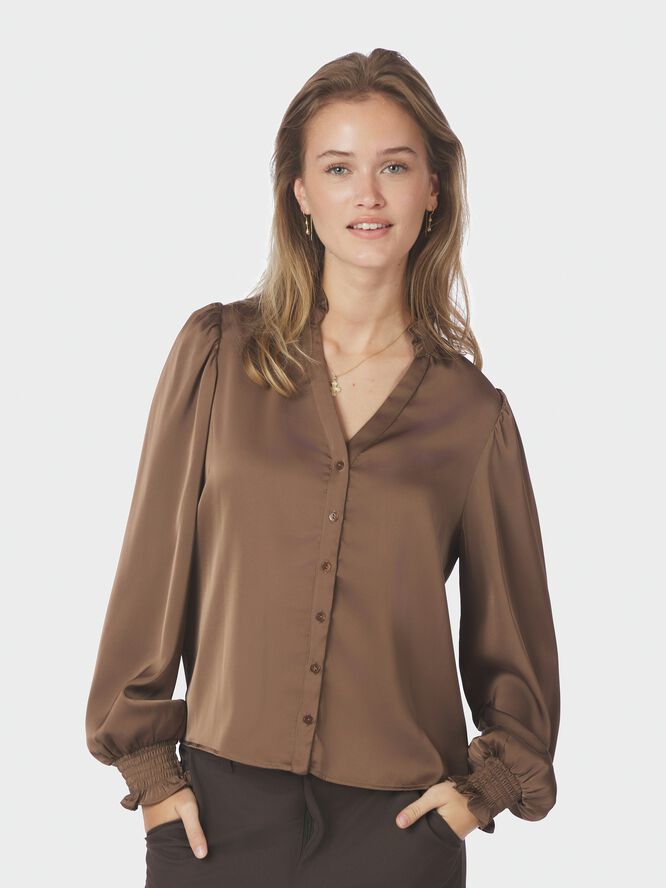 Delsie Drapy Sateen Blouse