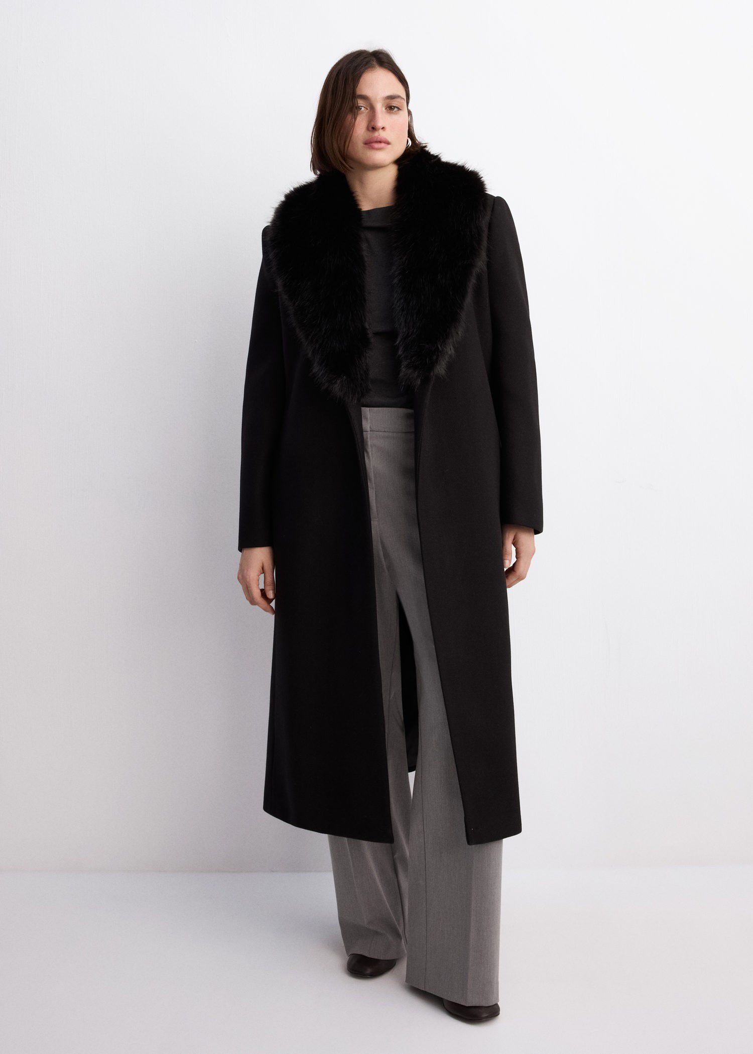 Manteco wool coat with fur collar